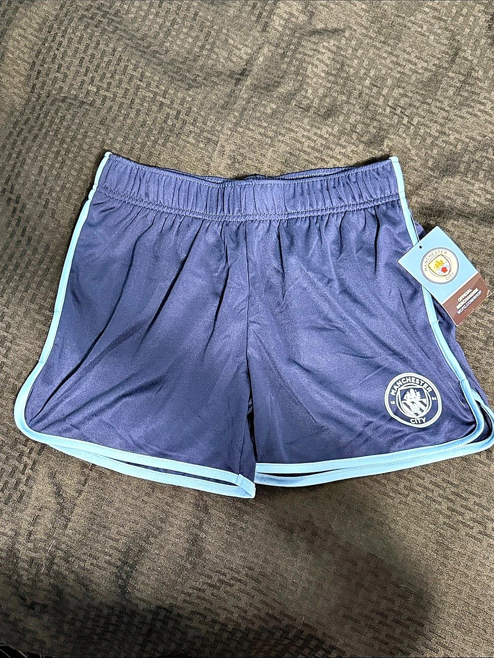 Manchester City soccer shorts Small Blue